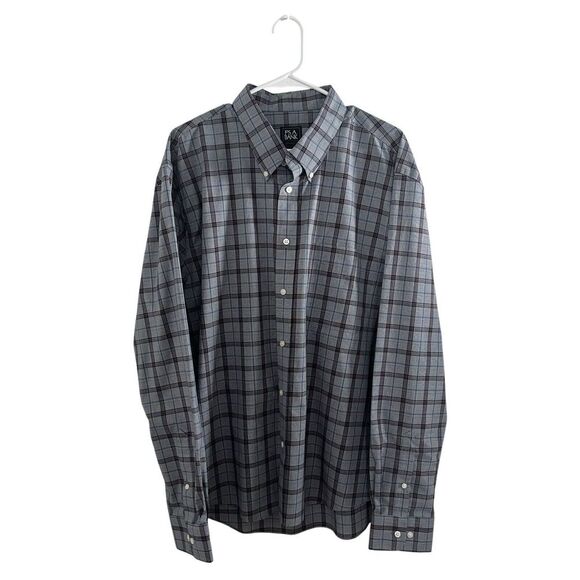 Jos A Bank Traveler Men's Slim Fit 2X Buttoned L/S Shirt 100% Cotton Casual - Picture 1 of 7